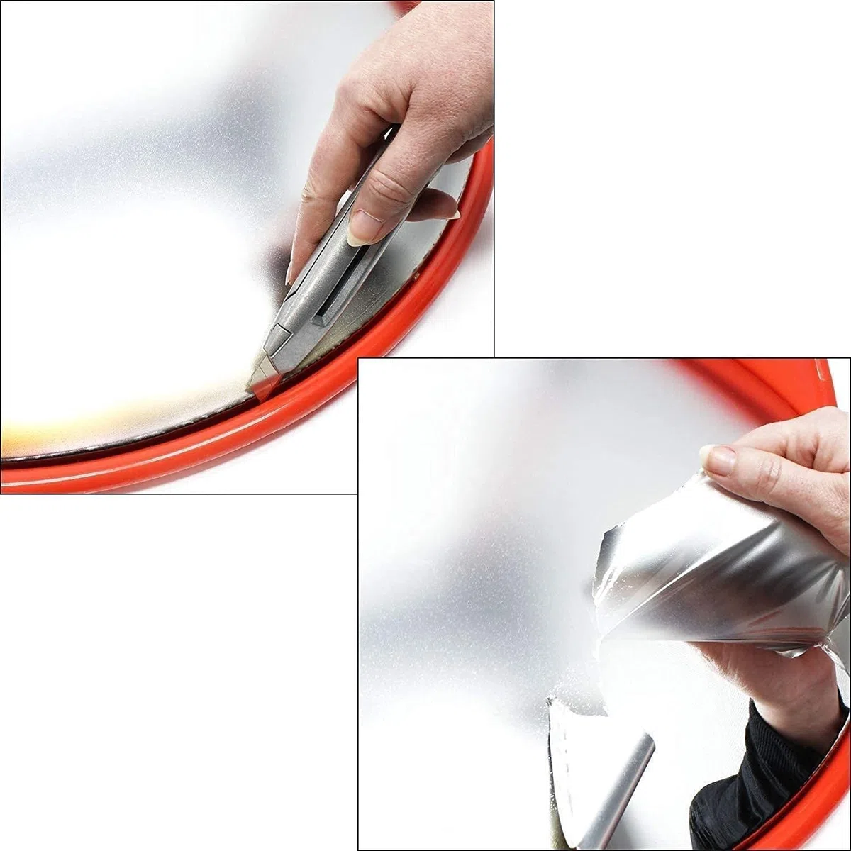 Specchio di sicurezza del traffico Specchio Di Sicurezza Rotondo Arancione Segnale Stradale Lente Grandangolare Specchio Convesso Curvo for Il Traffico, Parcheggio Applicabile Da 45 Cm E Collisioni Ad