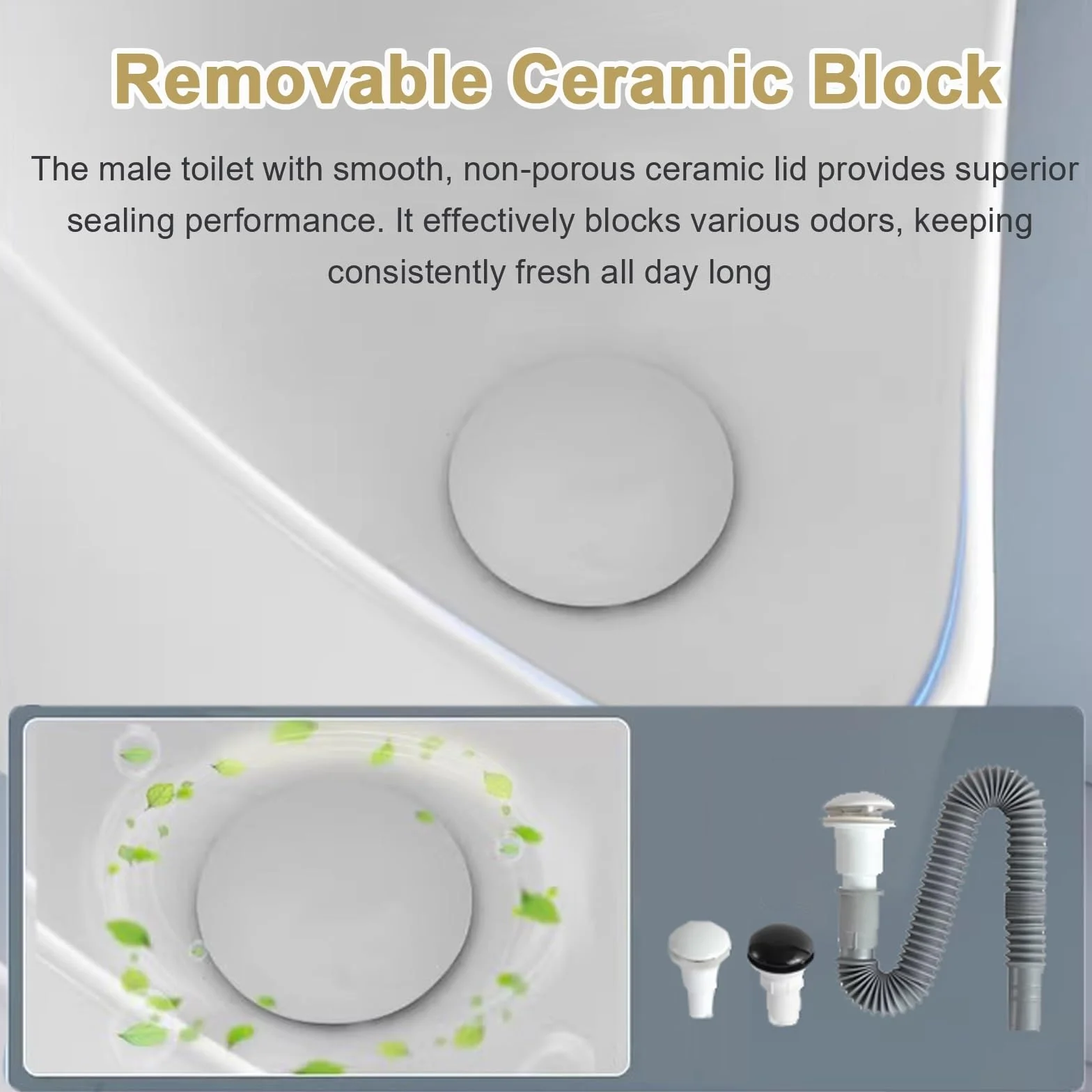 Orinatoio Uomo In Ceramica con Tubo Scarico Lungo WC Angolare