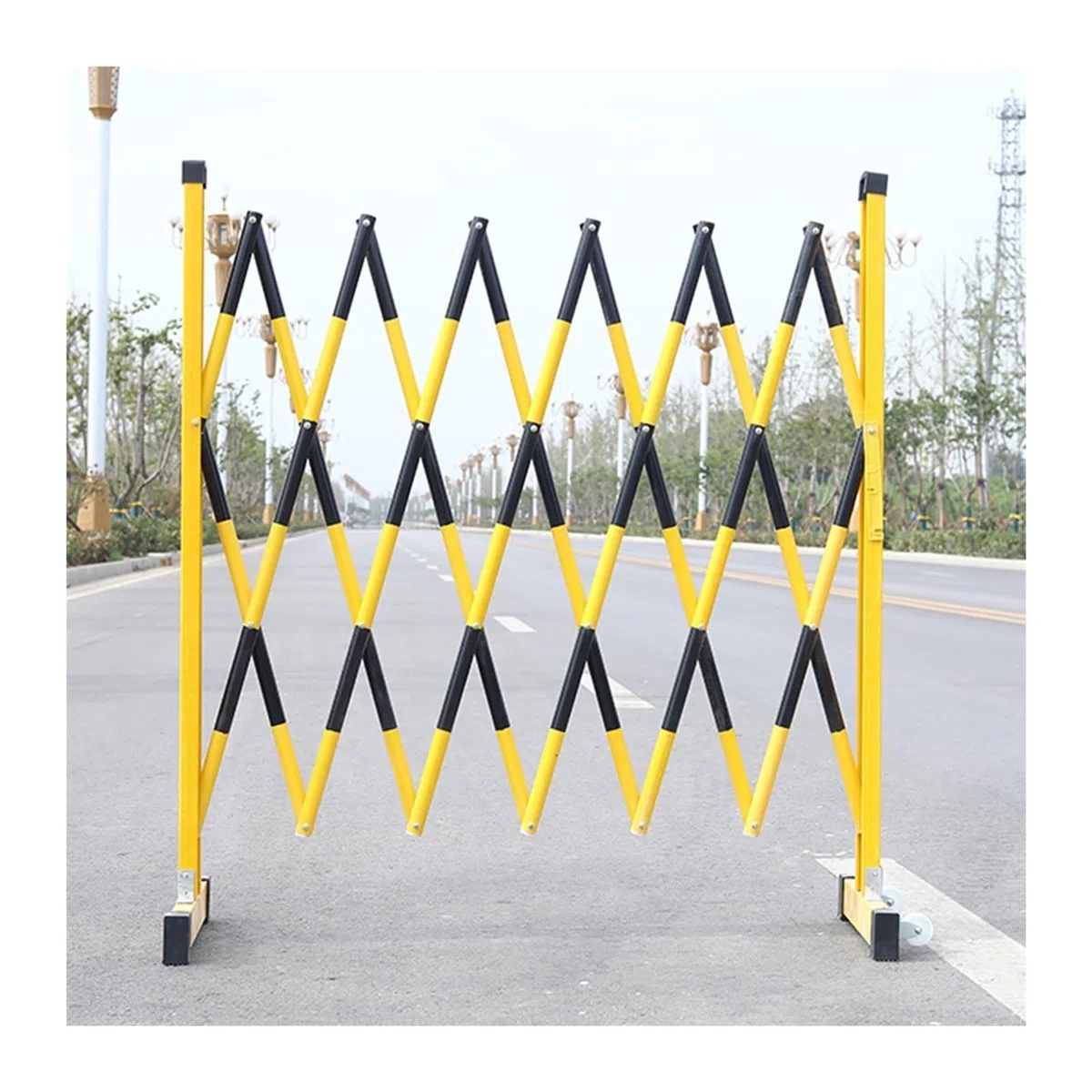 Barriera di Traffico Retrattile - Barriere di Sicurezza Stradale Portatili, Recinzione di Isolamento Nera per Cantieri, ospedali e scuole, guardrail 120x300 cm per Il con
