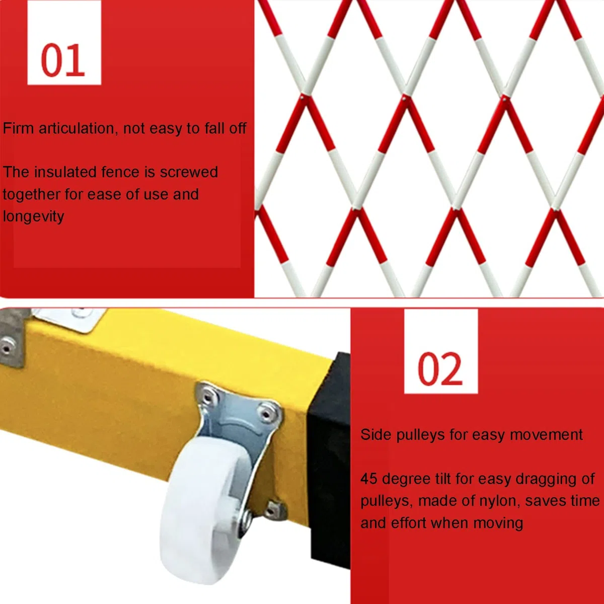 Barriera di Traffico Retrattile - Barriere di Sicurezza Stradale Portatili, Recinzione di Isolamento Nera per Cantieri, ospedali e scuole, guardrail 120x300 cm per Il con