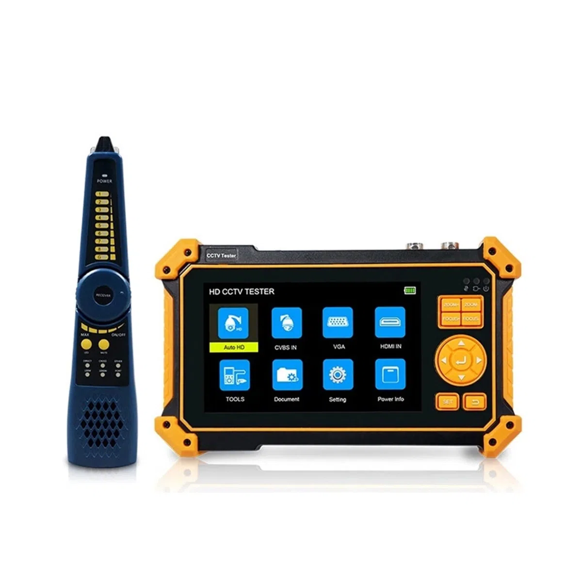 Tester for videosorveglianza 4 in 1 da 5 pollici, tester for monitor video analogico coassiale CVI/TVI/AHD/CVBS, tester CCTV portatile for telecamera con uscita DC12V