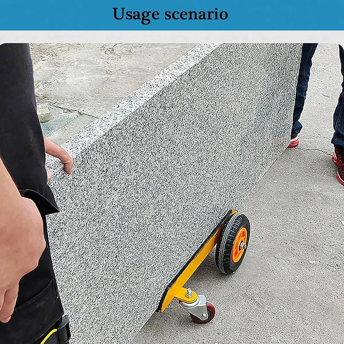 Carrello industriale per trasferimento in pietra, capacità 300 kg, per il trasporto di lastre, vetro, compensato e cartongesso, 4 ruote per un carico sicuro