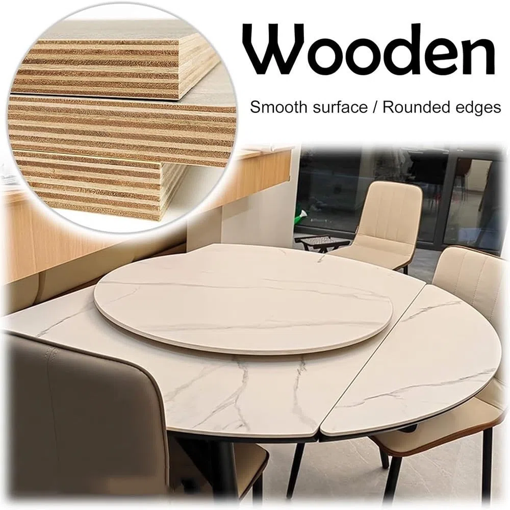 Vassoio girevole in legno massiccio da 101,6 cm, per tavolo da pranzo, resistente, rotondo, design a tronchi, perfetto per la cucina di casa, diametro 100 cm, ideale per intrattenere