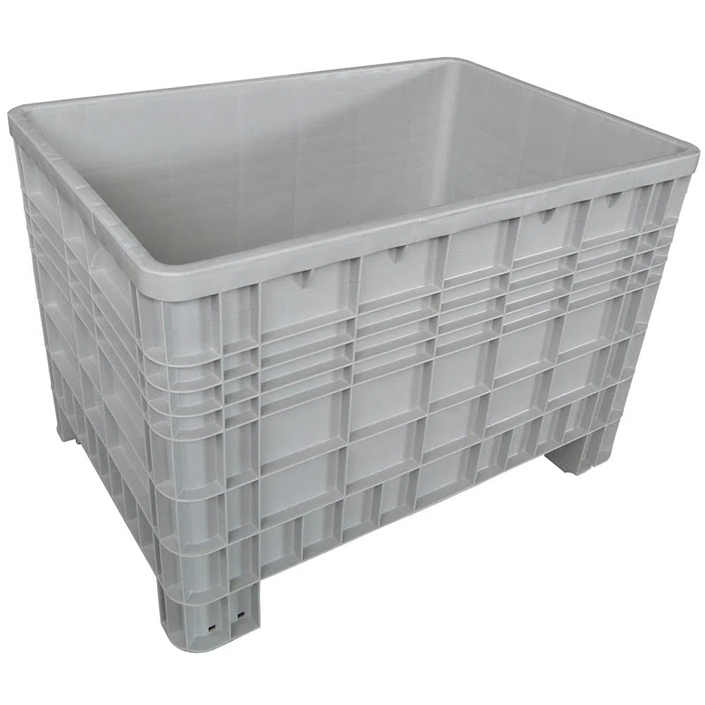 Cassa pallet in plastica (HDPE) 4 piedi, Mis. 1200 L x 800 P x 800 H mm, portata 250 Kg, volume 530 Lt
