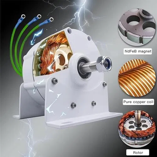 Kit generatore per turbina eolica con regolatore di Carica, generatore a turbina Verticale, generatore a magneti permanenti a Basso Numero di Giri, alternatore CA Senza Ingranaggi per Turbin