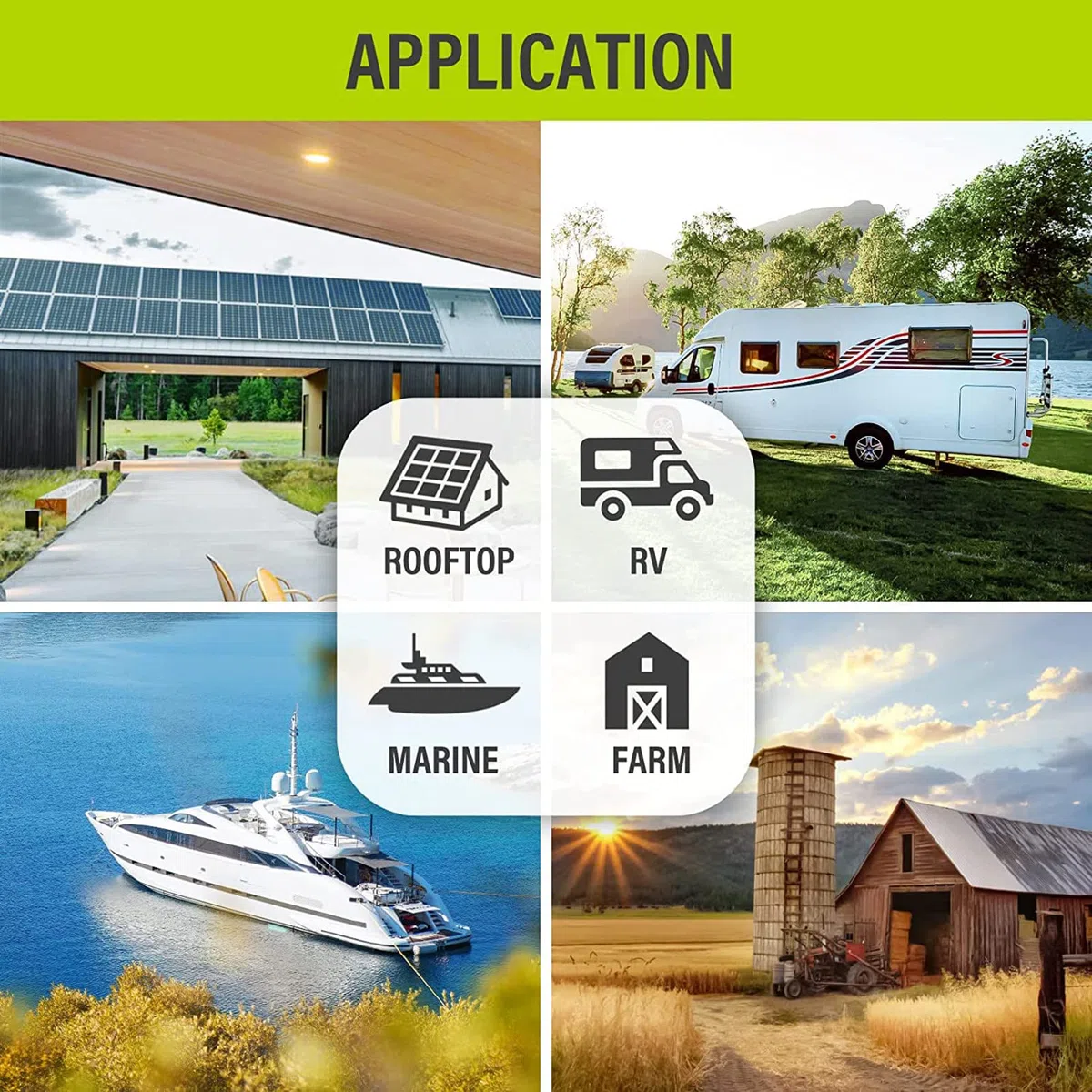 Kit di alimentazione solare 80 W 20 V monocristallino semi-flessibile off-grid sistema di campeggio per camper, rimorchi, auto, moto d'acqua, ideale per campeggio, escursionismo e avventure all'aperto