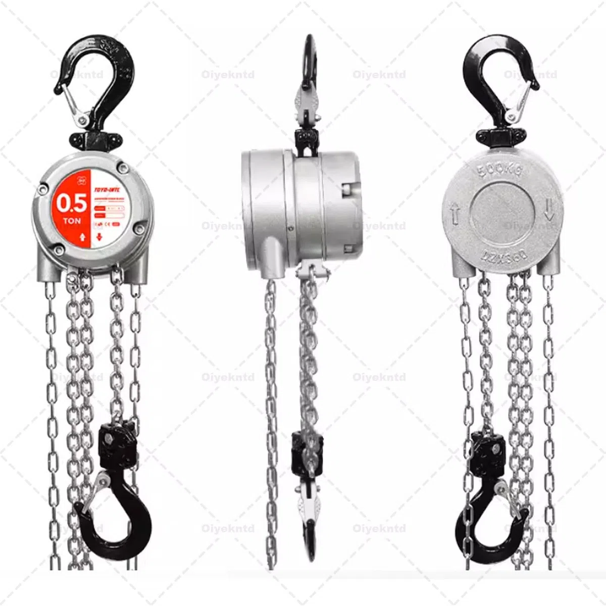 Paranco a catena manuale, Blocco catena a mano con ganci pesanti, Cricchetto di sollevamento portatile per struttura in acciaio industriale, Capacità 1000 kg, 3 m di sollevamento