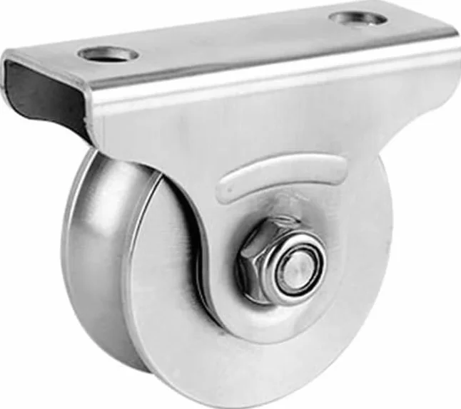 Puleggia a U in acciaio inox resistente, blocco per corda di sollevamento silenzioso, doppia ruota da 58 mm per sistema di binari per funi metalliche lisce